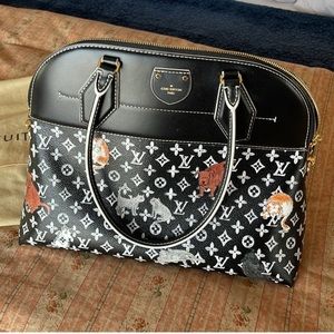 Louis Vuitton Grace Coddington Collaboration Catogram Alma Calfskin Souple Black